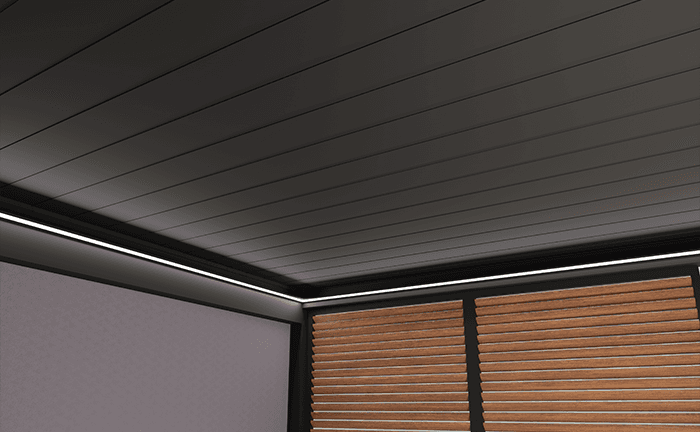 Ambient Lighting Integrated with the Pergola Crown