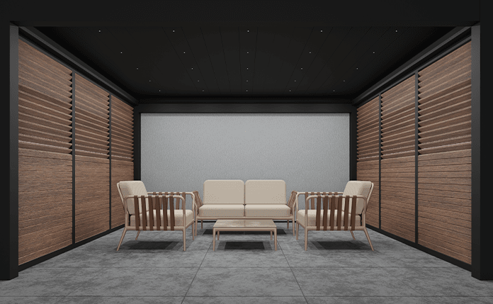 Spot LED Lighting in Roof Louver