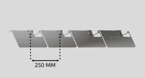 REPEATABLE LOUVERS PROJECTION STEP EVERY 250 mm