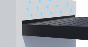 NO LEAKS BETWEEN THE PERGOLA CONNECTION AND THE WALL THANKS TO THE FLASHING DETAILING