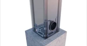 INVISIBLE SCREW CONNECTION OF THE SUPPORT POST WITH THE MOUNTING BRACKETS